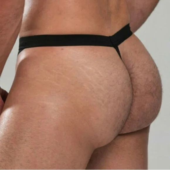 Mens Jock Men's Sexy Jock Artificial Leather T-Back Underwear - Picture 4 of 4